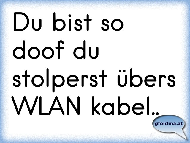 Du bist so doof du stolperst übers WLAN kabel.. Österreichische