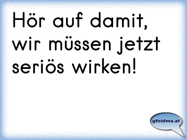Hör auf damit, wir müssen jetzt seriös wirken! Österreichische